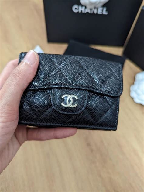 chanel classic trifold wallet|chanel small zip wallet.